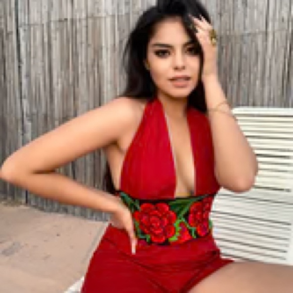 Large Red Halter Romper